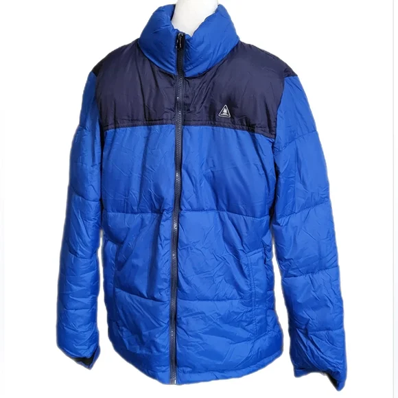 NWT GH Bass & Co Mens Blue Ultra Loft Puffer Coat Wind Water Resistant XXL $195 - Picture 3 of 9